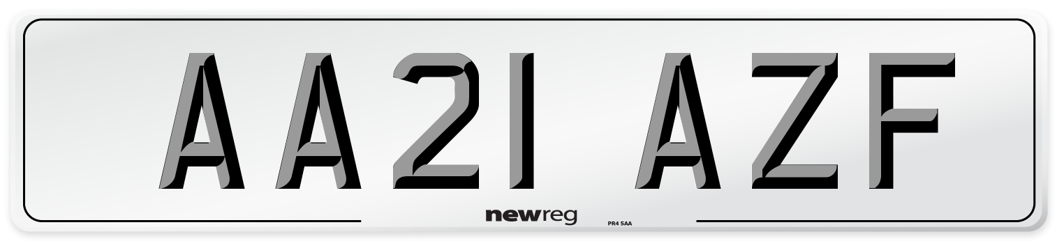 AA21 AZF Number Plate from New Reg